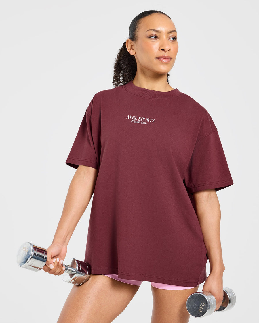Sports Collective Oversized T Shirt - Rouge Wine