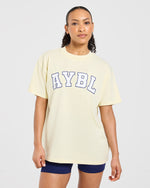 Varsity 2.0 Oversized T Shirt - Butter Jaune