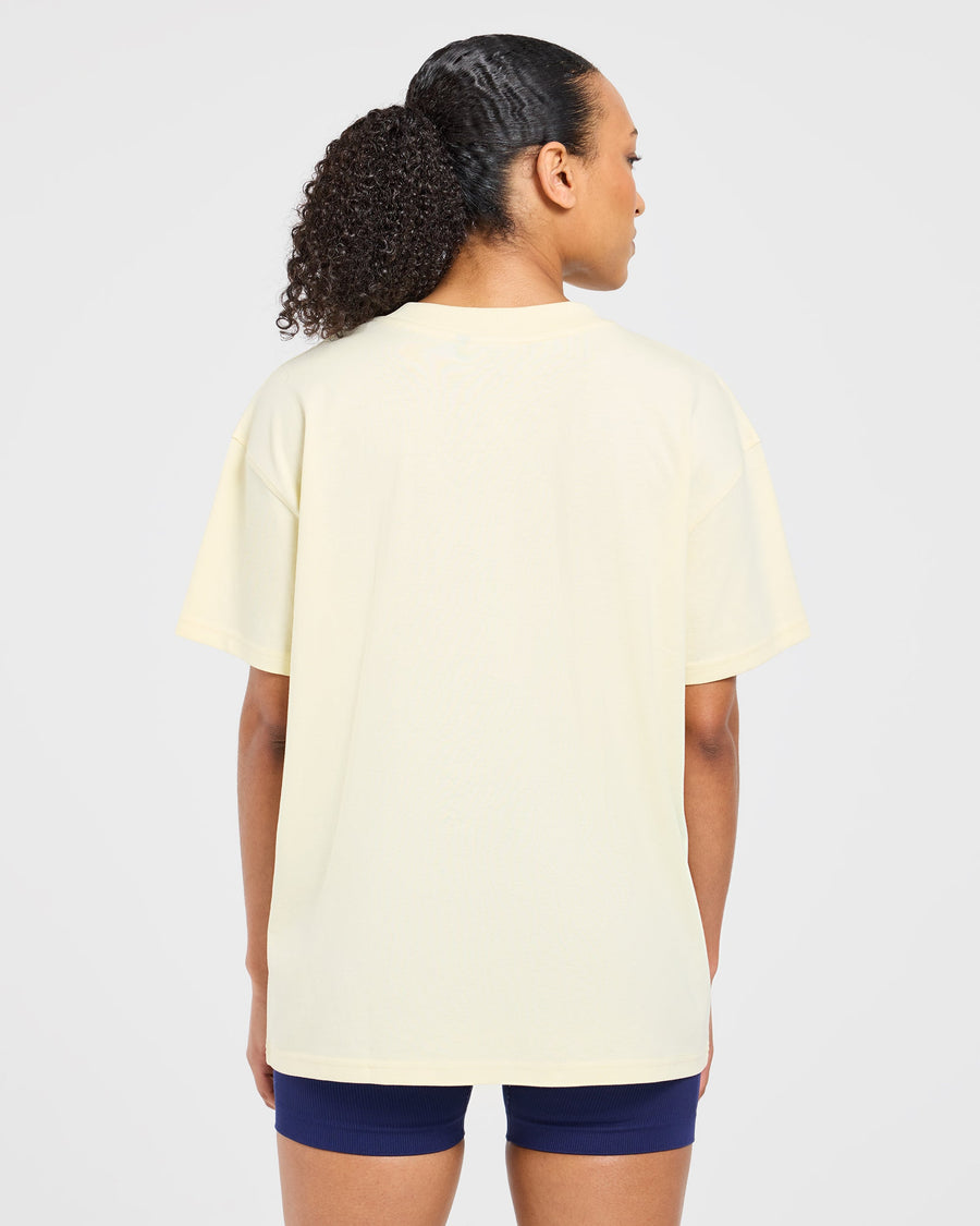 Varsity 2.0 Oversized T Shirt - Butter Jaune