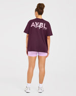Lift Graphic Oversized T Shirt - Plum