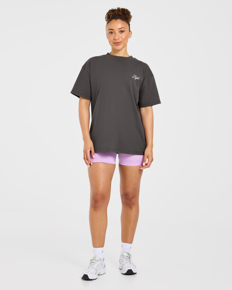 AYBL Lift Lodge Oversized T Shirt - Charcoal