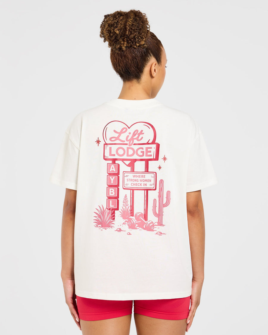 AYBL Lift Lodge Oversized T Shirt - Off Blanc