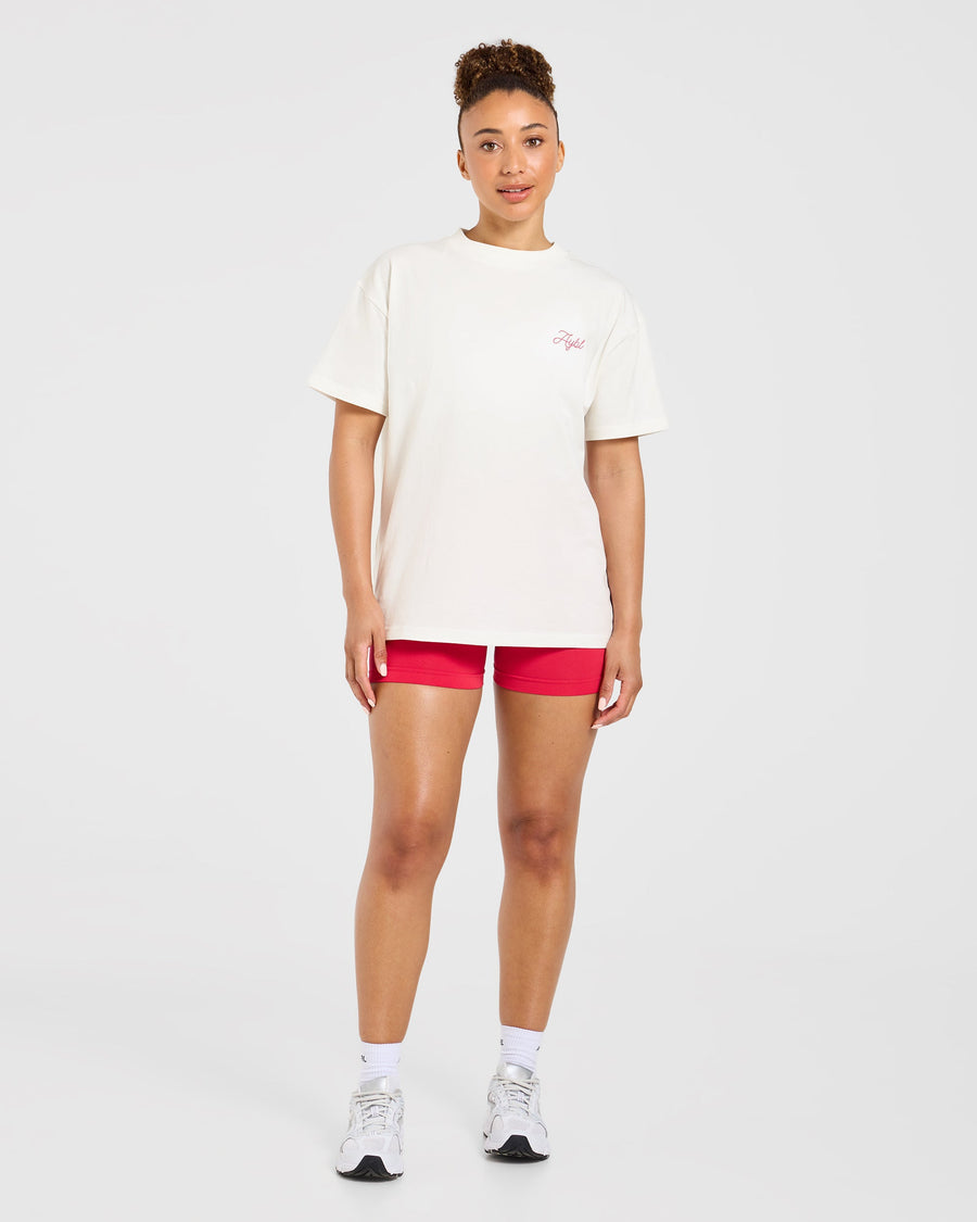 AYBL Lift Lodge Oversized T Shirt - Off Blanc