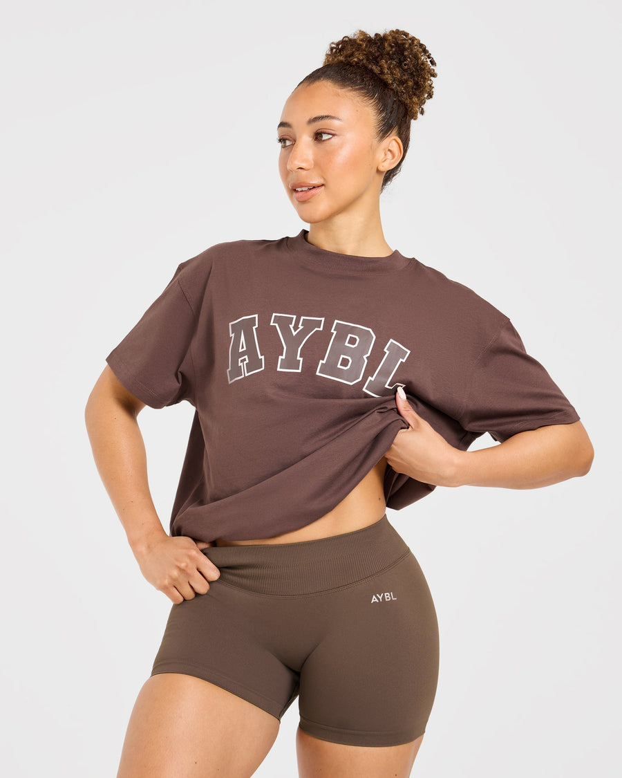 Varsity 2.0 Oversized T Shirt - Marron