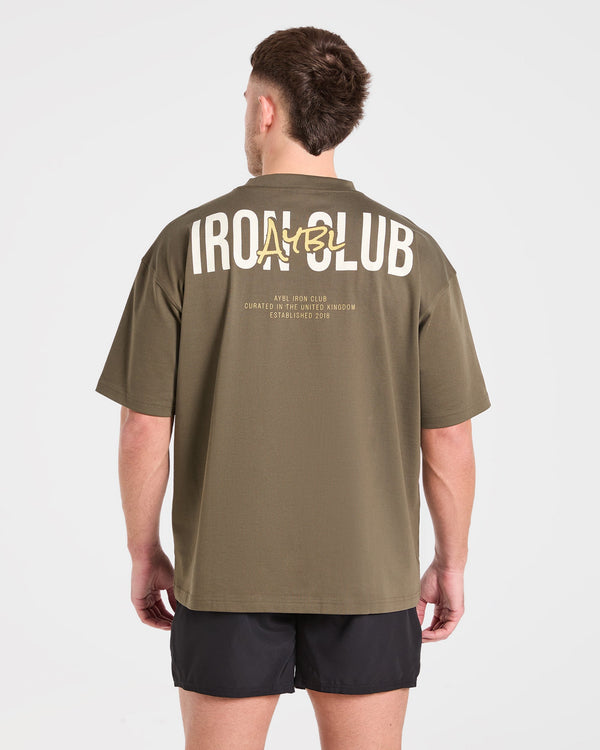 AYBL Iron Club Oversized T Shirt - Olive Vert