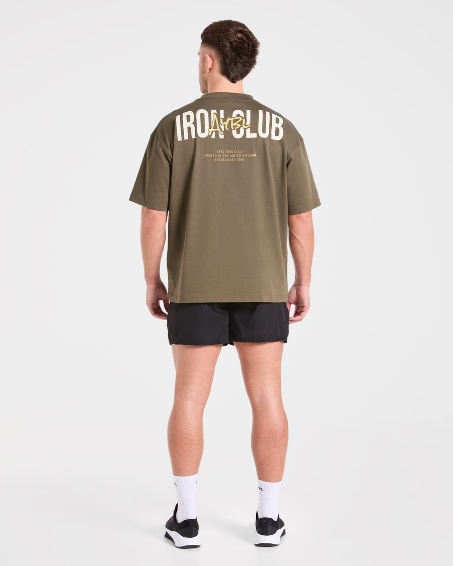 AYBL Iron Club Oversized T Shirt - Olive Vert