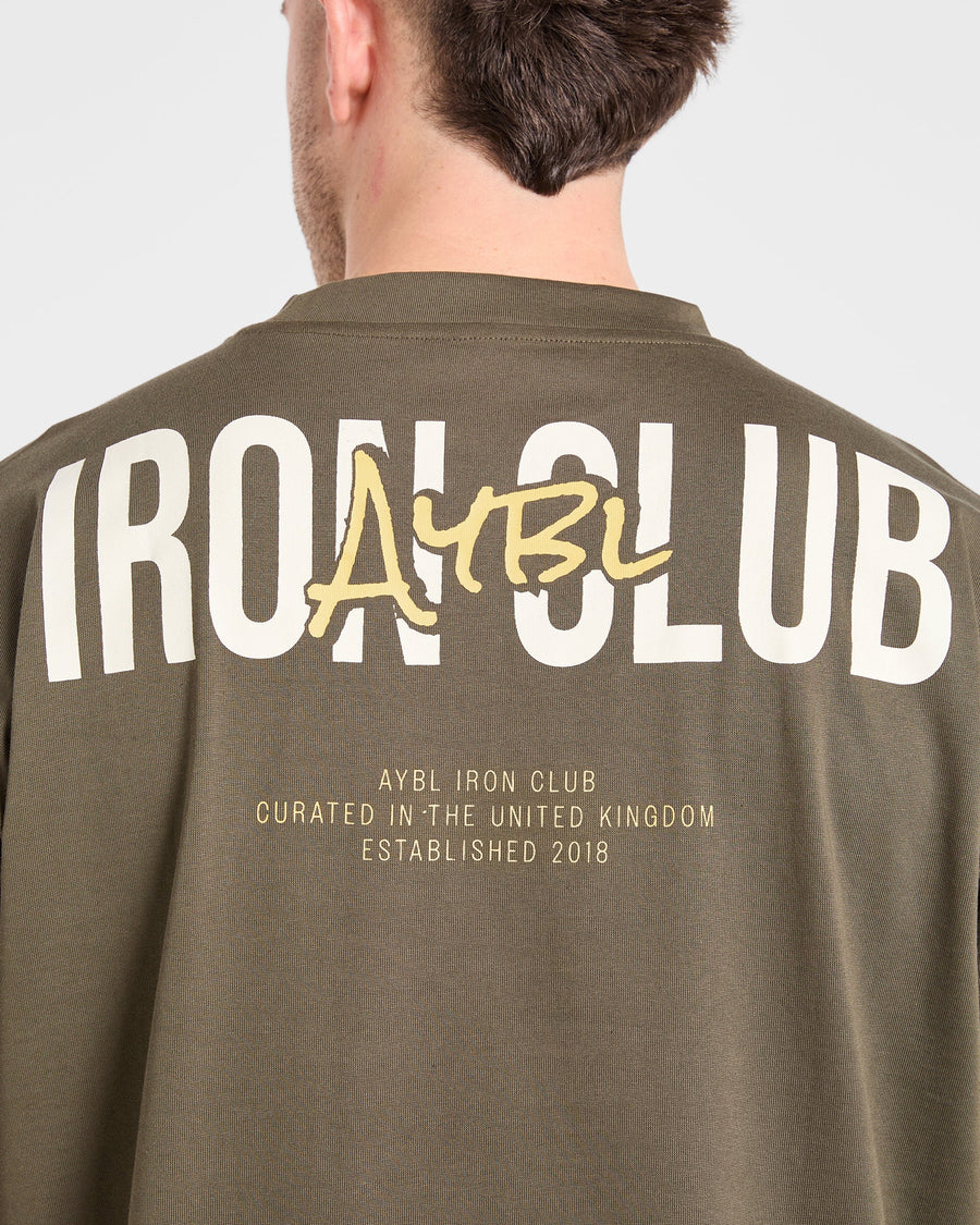 AYBL Iron Club Oversized T Shirt - Olive Vert