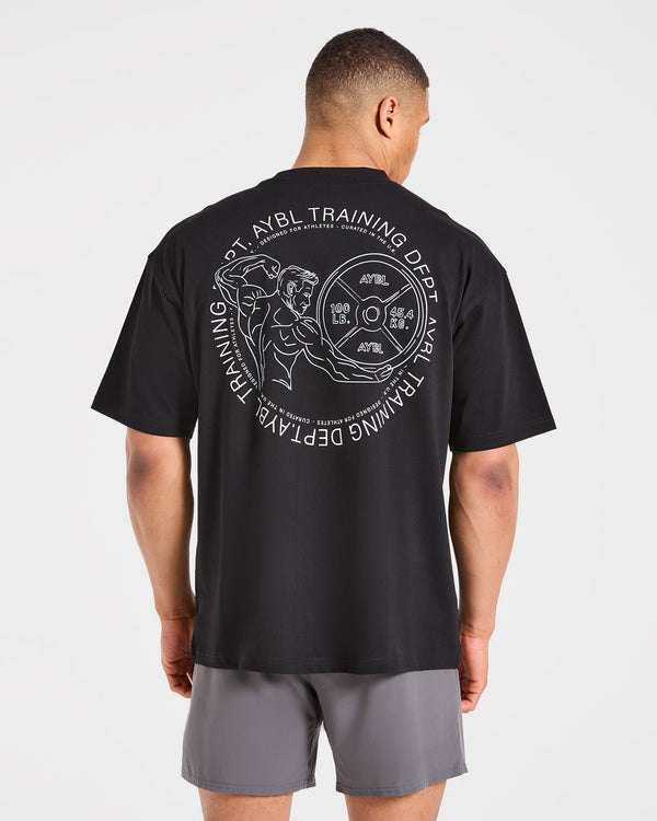 Training Dept. Illustration Oversized T Shirt - Noir