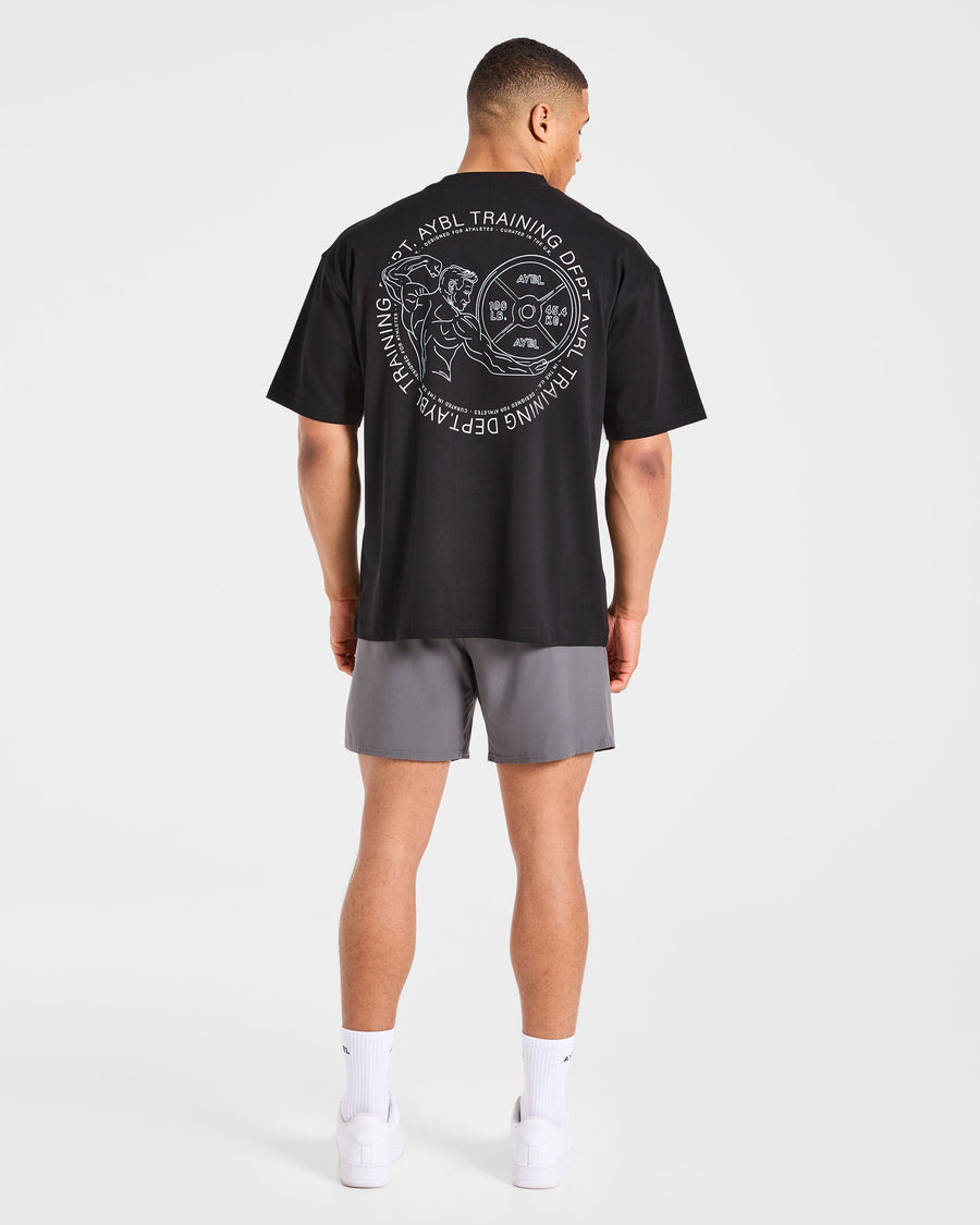Training Dept. Illustration Oversized T Shirt - Noir