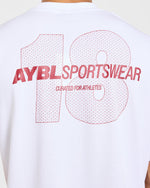AYBL Sportswear 18 Oversized T Shirt - Blanc/Rouge