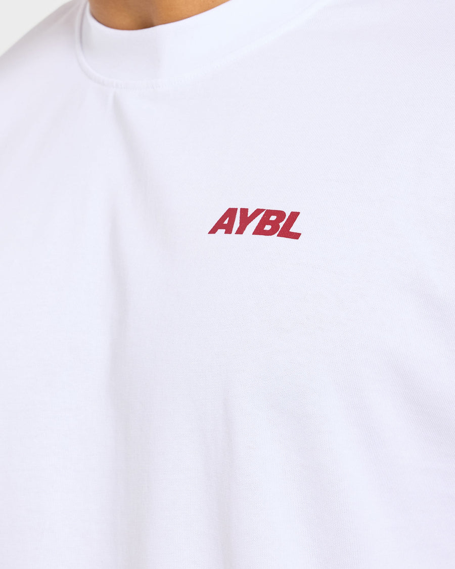 AYBL Sportswear 18 Oversized T Shirt - Blanc/Rouge