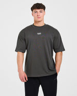 Lift Forge Oversized T Shirt - Charcoal/Rouge