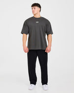 Lift Forge Oversized T Shirt - Charcoal/Rouge
