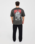 Lift Forge Oversized T Shirt - Charcoal/Rouge