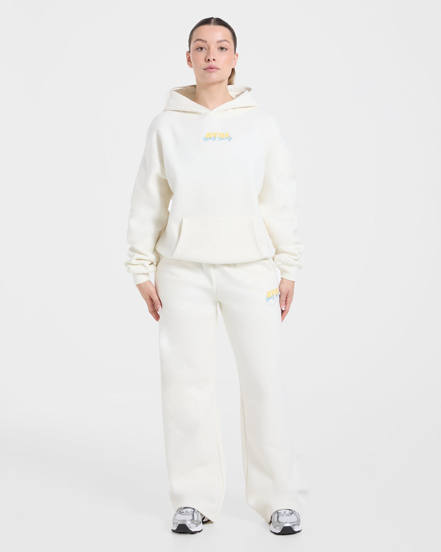 Sports Society Oversized Straight Leg Joggers - Off Blanc