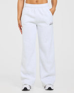 Sports Society Oversized Straight Leg Joggers - Heather Gris