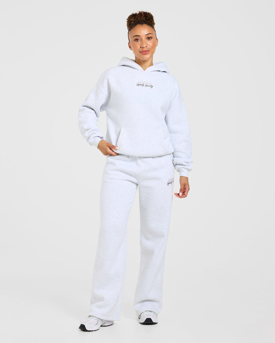 Sports Society Oversized Straight Leg Joggers - Heather Gris