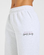 Sports Society Oversized Straight Leg Joggers - Heather Gris