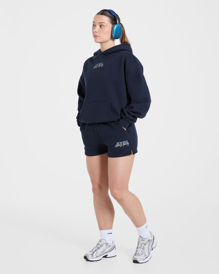 Sports Society Oversized Shorts - Navy