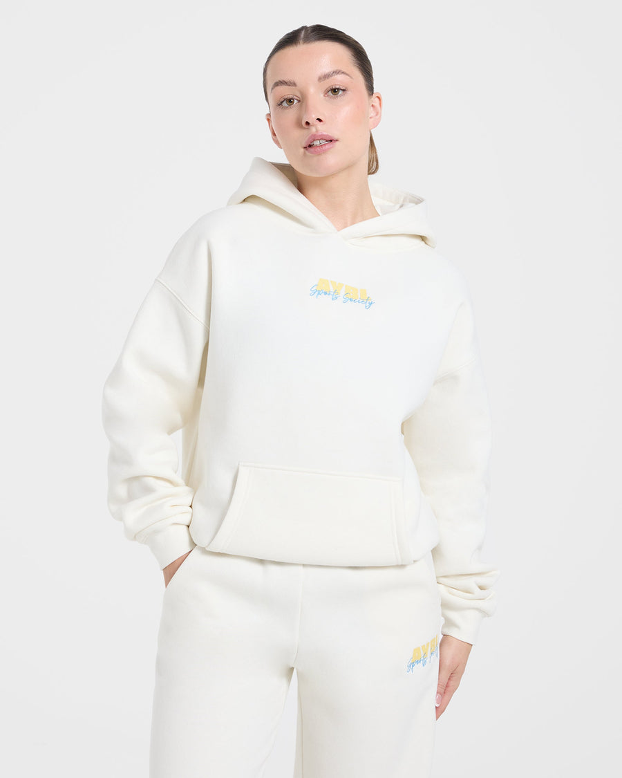 Sports Society Oversized Hoodie - Off Blanc