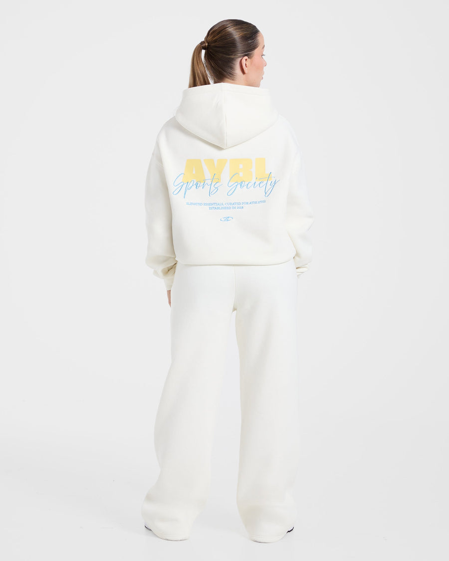 Sports Society Oversized Hoodie - Off Blanc