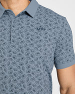 Precision Camellias Polo - Muted Navy