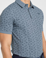 Precision Camellias Polo - Muted Navy