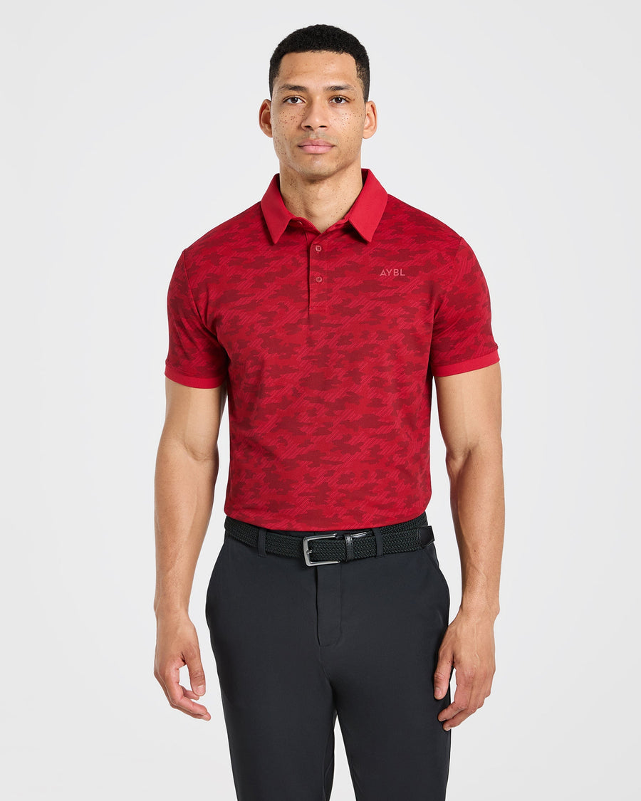 Precision Camo Polo - Muted Rouge