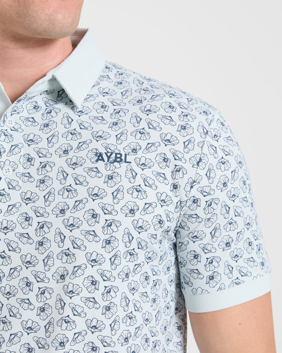Precision Camellias Polo - Ice Bleu