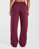 AYBL Club Oversized Straight Leg Joggers - Burgundy/Rose