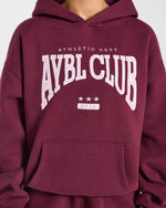 AYBL Club Oversized Hoodie - Burgundy/Rose