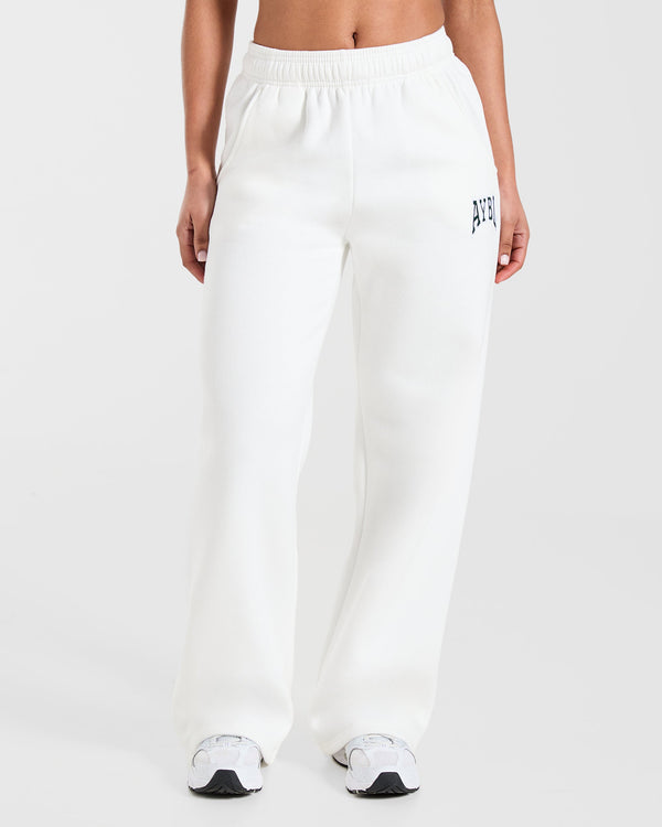 AYBL Club Oversized Straight Leg Joggers - Off Blanc/Forest Vert