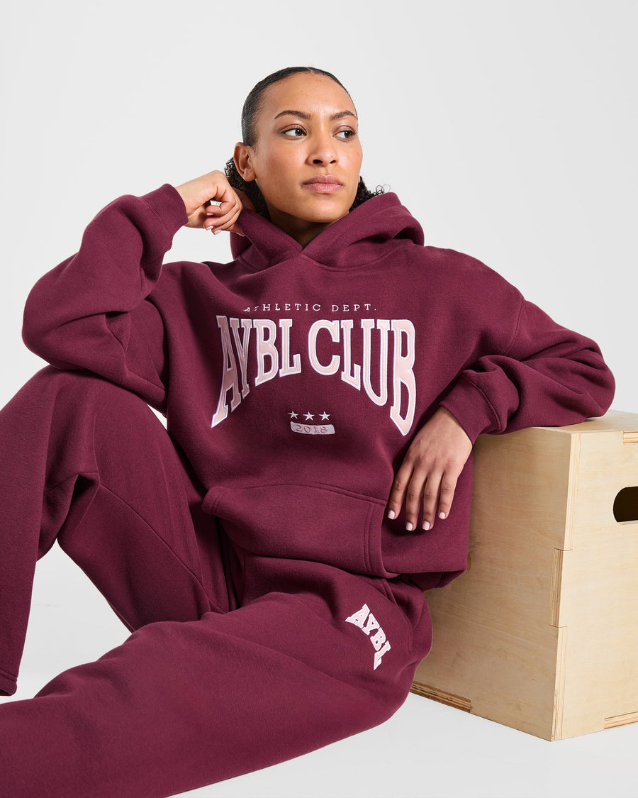 AYBL Club Oversized Hoodie - Burgundy/Rose