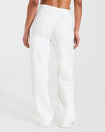 AYBL Club Oversized Straight Leg Joggers - Off Blanc/Forest Vert