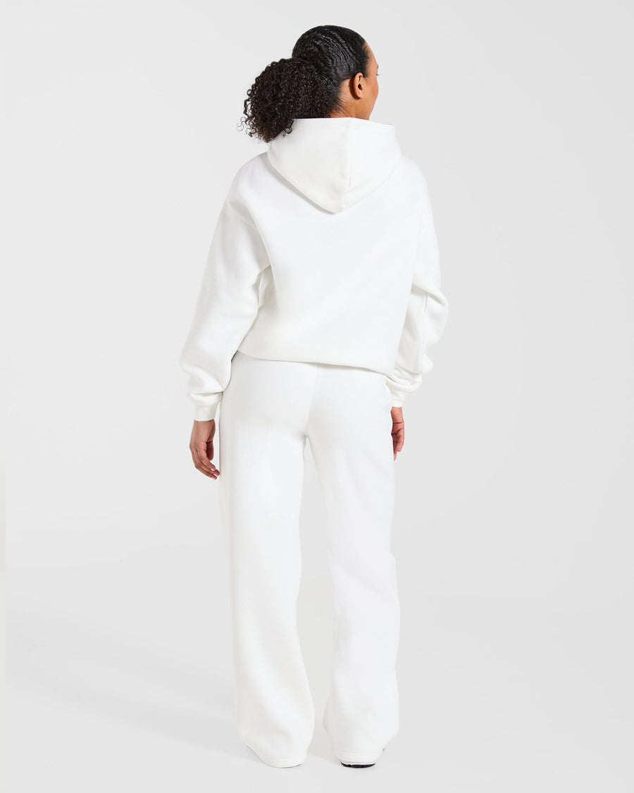 AYBL Club Oversized Straight Leg Joggers - Off Blanc/Forest Vert