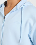 Lifestyle Oversized Zip Up Hoodie - Spring Bleu