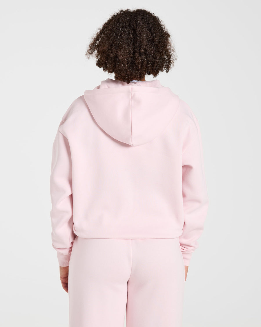 Lifestyle Oversized Zip Up Hoodie - Pastel Rose