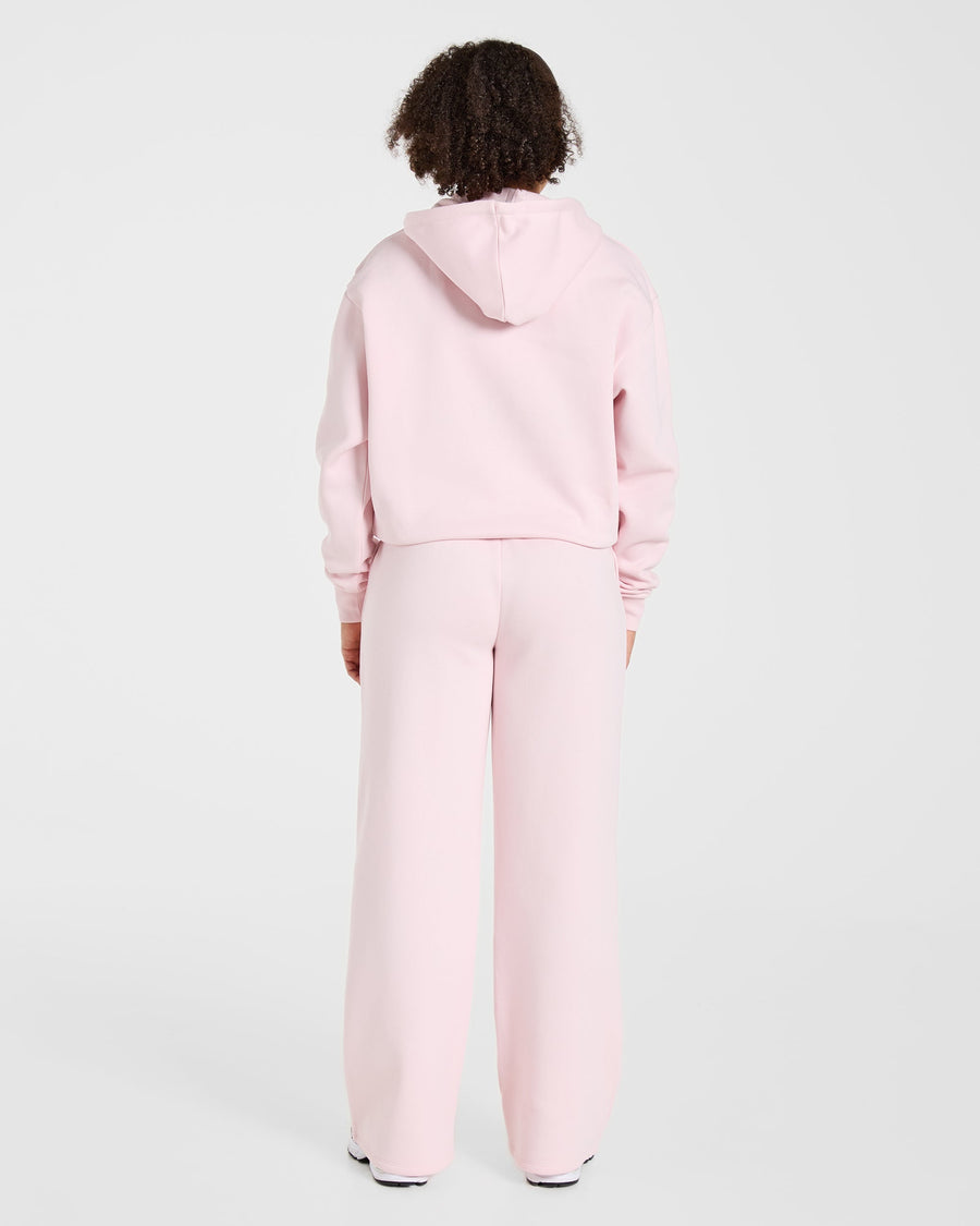 Lifestyle Oversized Zip Up Hoodie - Pastel Rose