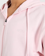 Lifestyle Oversized Zip Up Hoodie - Pastel Rose