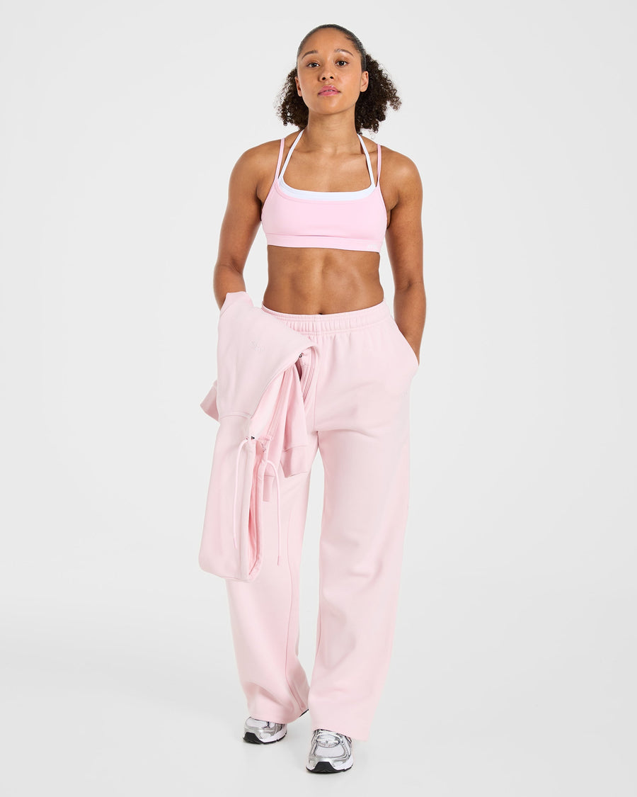 Lifestyle Oversized Straight Leg Joggers - Pastel Rose