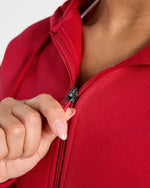 Lifestyle Oversized Zip Up Hoodie - Rouge