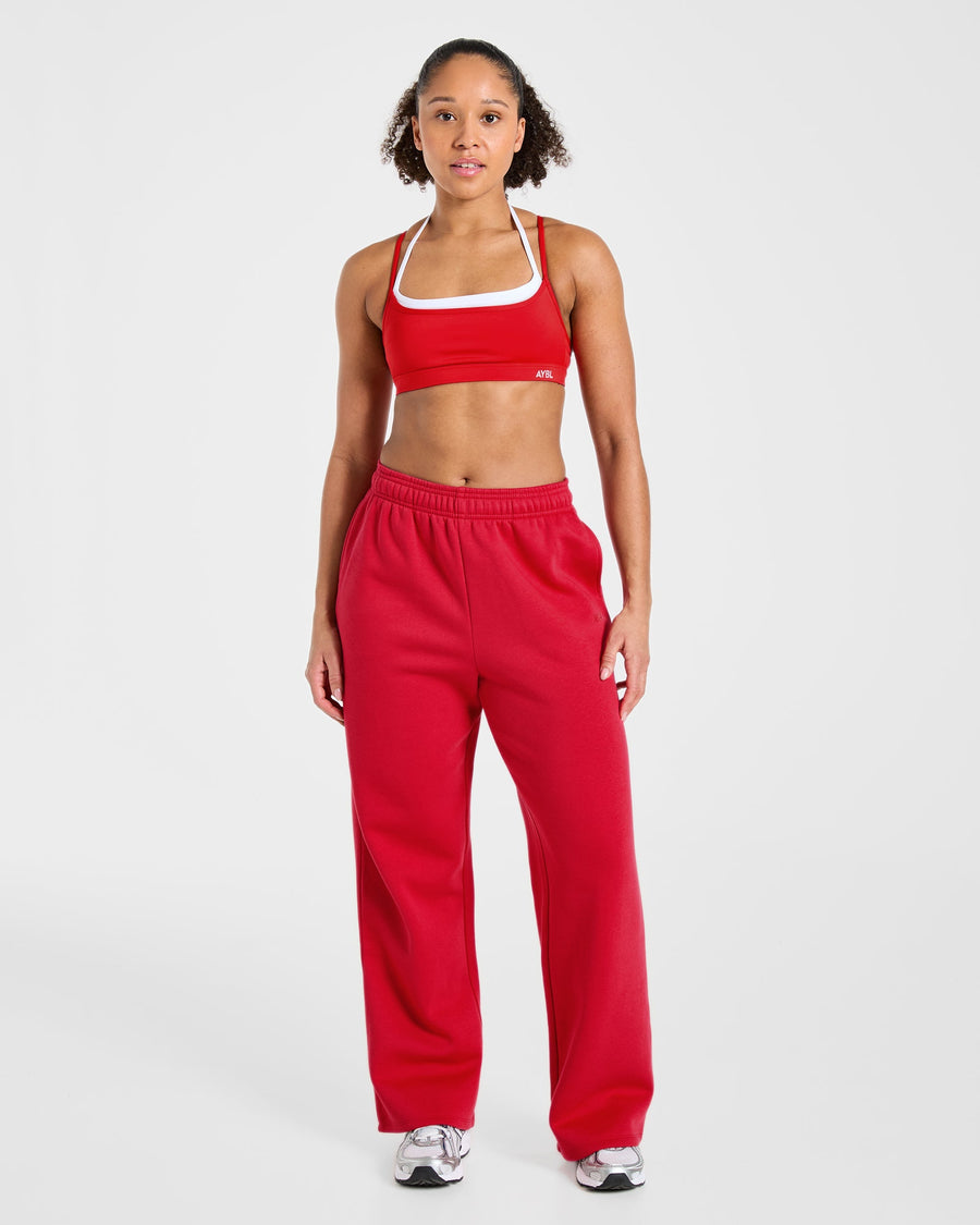 Lifestyle Oversized Straight Leg Joggers - Rouge