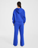 Lifestyle Oversized Zip Up Hoodie - Cobalt