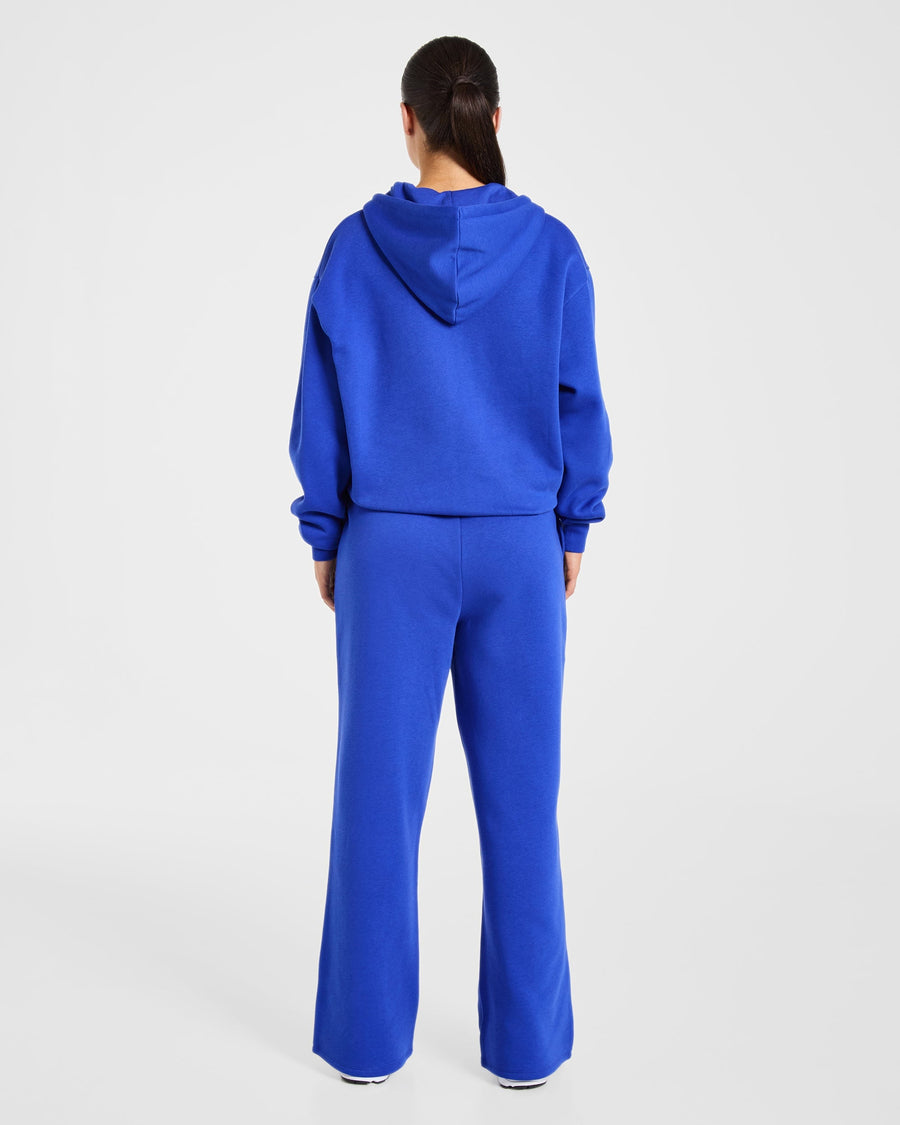 Lifestyle Oversized Zip Up Hoodie - Cobalt