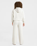 Lifestyle Oversized Straight Leg Joggers - Off Blanc