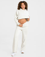 Lifestyle Oversized Straight Leg Joggers - Off Blanc