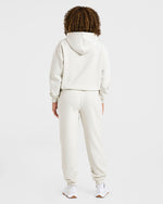 Lifestyle Oversized Zip Up Hoodie - Off Blanc