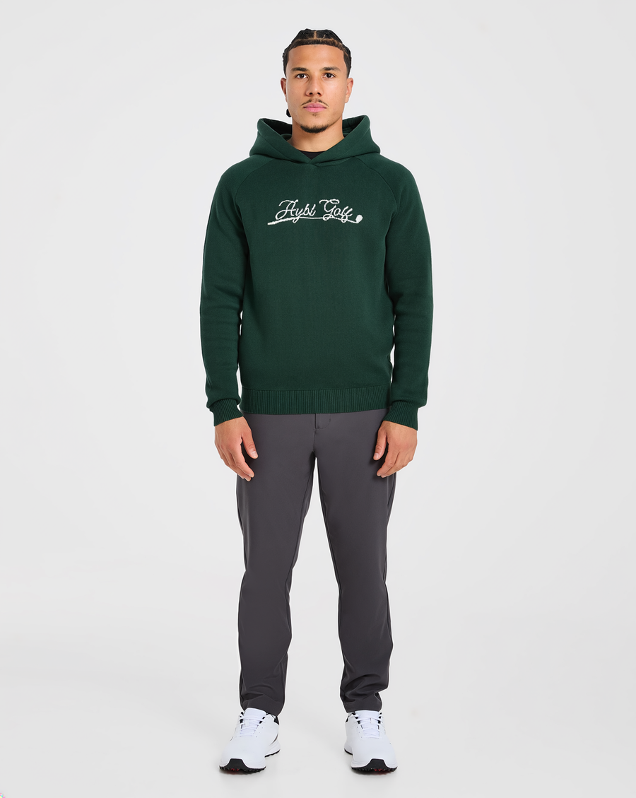 Golf Club Knitted Hoodie - Pine Vert