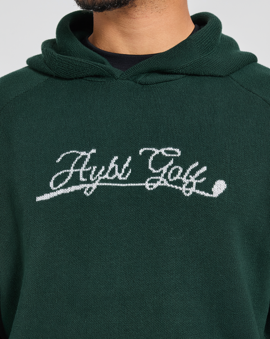 Golf Club Knitted Hoodie - Pine Vert