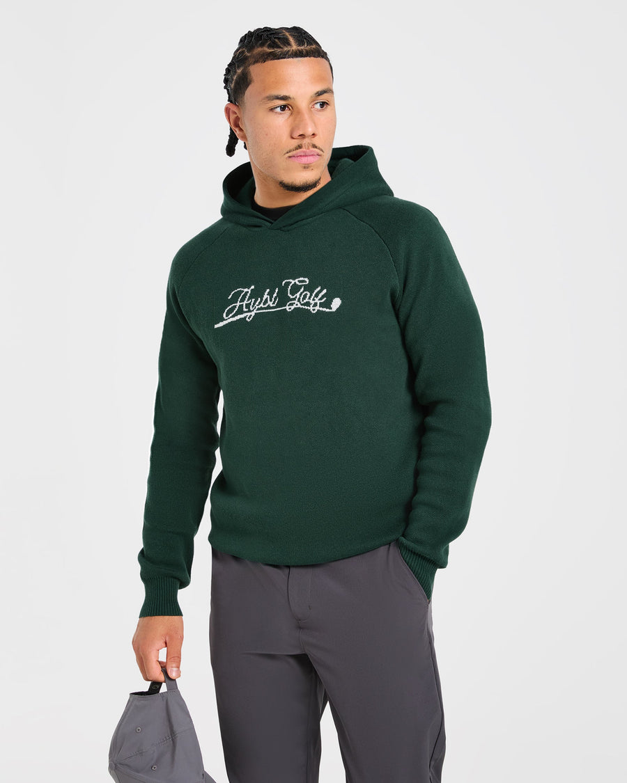 Golf Club Knitted Hoodie - Pine Vert